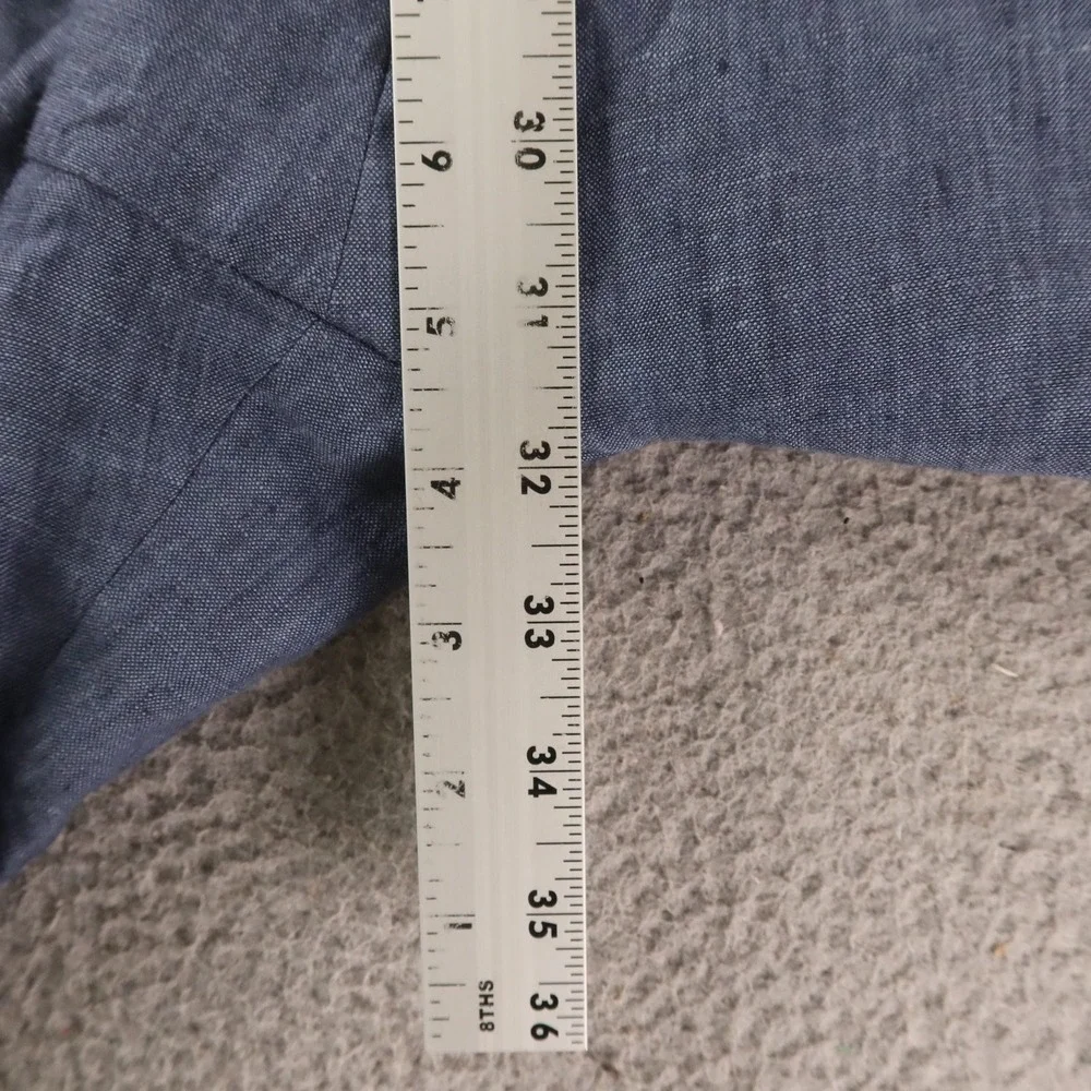 Banana Republic Pants Mens 38x32 Blue 100% Linen Hopsack Slim Breathable